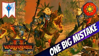 Triple Horned Ones + One BIG MISTAKE. High Elves Vs Lizardmen. Total War Warhammer 2, Multiplayer