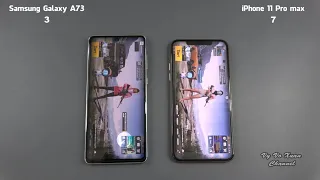 Samsung Galaxy A73 vs iPhone 11 Pro max | SpeedTest and Camera comparison