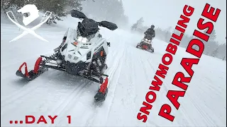 Snowmobiling Paradise MI - Michigans UP  -  Day 1 with Polaris Matryx 850