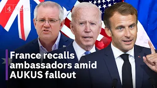 AUKUS: France recalls ambassadors in Australia and US amid submarine pact row