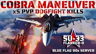 SU-33 FLANKER shoots down x2 F-18s, F-15E, F-15C & A-10C | PVP Multiplayer Server | DOGFIGHT | DCS |