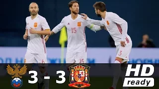 Rusia vs España 3-3 RESUMEN Y GOLES Amistoso Internacional 14/11/2017