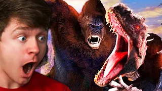 Reacting to KING KONG vs INDOMINUS REX! (Epic Battle)