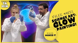 Kylee Makes Science Art: Glow Painting | Black Light Painting for Kids! | Petri Dish Kids Art Video