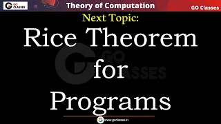 Rice Theorem for Programs - Undecidability | Theory of Computation | GO Classes | Deepak Poonia Sir