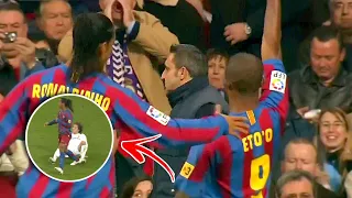 MAGICAL Moments Ronaldinho, Lionel Messi and Samuel Eto'o vs Real Madrid 2005-2006