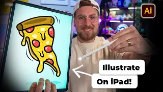 How to Draw Cheesy Pizza in Adobe Illustrator on iPad - Full Tutorial  🍕(Procreate Sketch) 4K