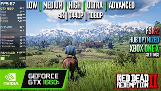 GTX 1660 Super | Red Dead Redemption 2 - 4K, 1440p, 1080p, FSR 2 - Ultra, High, Medium, Low