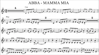 Clarinet Play-along - Mamma Mia - ABBA - with sheet music