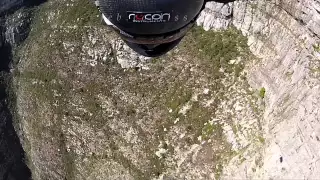 Jeb Corliss impacting table mountain