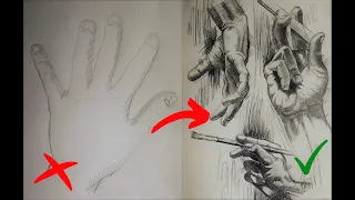 DRAWING  REALISTIC HANDS |  EASY SATISFYING RELAXING  DRAWING DEMONSTRATION  by Costel Andone