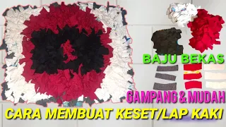 Terbaru! Cara Membuat Keset dari Baju Bekas dan Karung Beras, Paling Cantik & Gampang || bisa dicuci