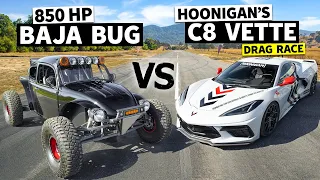 850hp Baja Bug vs the Hoonigan Chevy Corvette C8 // THIS vs THAT