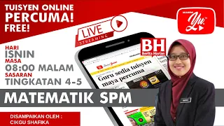 🔴 [LIVE] MATEMATIK SPM - PENAAKULAN LOGIK (BHG 1) OLEH CIKGU SHAFIKA #08 #TUISYENPERCUMA