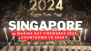 🇸🇬 Singapore Marina Bay Fireworks 2023: Countdown to Happy New Year 2024! 🎆 4K