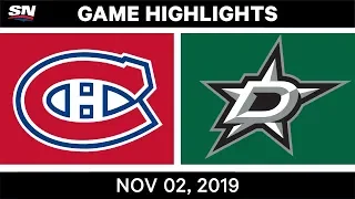 NHL Highlights | Canadiens vs Stars – Nov. 2, 2019