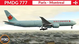 [P3D v5.3] PMDG 777-300ER Air Canada | Paris to Montreal | Full flight