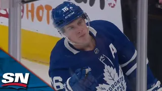 Ilya Samsonov Sends It Long To Mitch Marner For Easy Maple Leafs Equalizer vs. Bruins