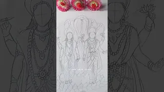 Tutorial: How to draw Lakshmi Narayan 😍❤️|| Outline drawing|| #shorts