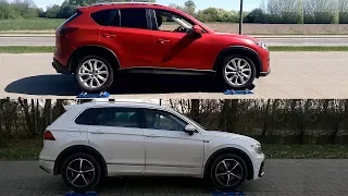 Mazda CX-5 AWD vs Volkswagen Tiguan 4MOTION - 4x4 test on rollers