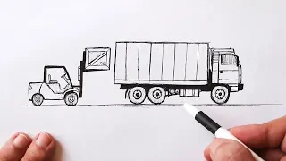 How to draw a delivery truck easy