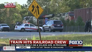 One person dies after train hits railroad crew