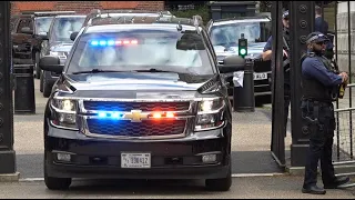 American Secret Service Vehicles Under Police Escort In The United Kingdom | Presidential Motorcade