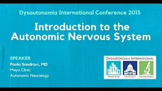 Introduction to the Autonomic Nervous System, Presented by Dr. Paola Sandroni