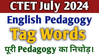 English Pedagogy Tag Words || Tag Words || CTET 2024 Tag Words || positive and negative tag words