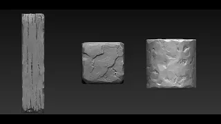 Tutorial Zbrush Sclupting Surfacing Wood Rock Metal using alpha