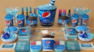 Mixing”Pepsi” Eyeshadow and Makeup,parts,glitter Into Slime!Satisfying Slime Video!★ASMR★