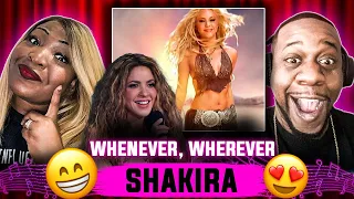 My Husband's eyes popped out!!!  Shakira - Whenever, Wherever  (Reaction)