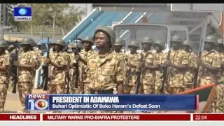 News@10: Buhari Visits Yola, Meets With Soldiers, IDPs 13/11/15 Pt. 1