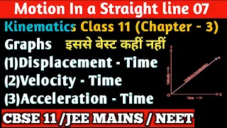 11 chap 03 : Kinematics 07 | Displacement time Graph -Velocity time Graph - Acceleration time Graph