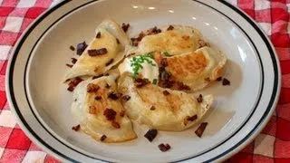 Cheater Pierogi - Potato & Cheese Dumplings with Bacon and Onions