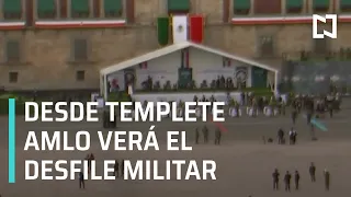 Instalan el templete donde AMLO presenciará el desfile de Independencia - Despierta