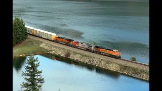 American trains - Montana Rail Link - Heron, through Thompson Falls, to Alberta - November 2015