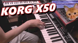 KORG X50 Synthesizer Demo (random combi & prog  preset sounds)