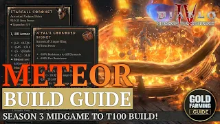 Diablo IV: Starfall Coronet X'Fal's Meteor Build Guide. Easy T100 Pushing Season 3, Burning Firewall