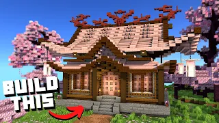 Cherry Blossom Japanese House - Minecraft Tutorial