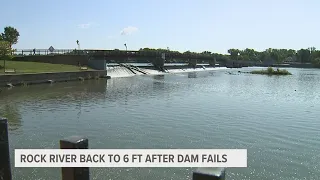 Water levels back to normal after dam fails on Rock River in Rock Falls