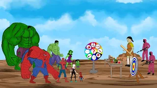 SHE HULK & SHE SPIDERMAN: Squid Game Wooden Door Water Sprayer | SUPER HEROES MOVIE ANIMATION