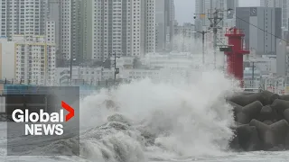 Typhoon Khanun makes landfall in South Korea, bringing heavy rains