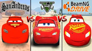 GTA San Andreas Lightning McQueen VS GTA 5 Lightning McQueen VS BeamNG McQueen - Which is best?