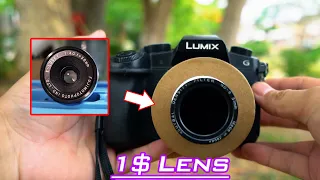 DIY 1$ Lens with camera Lumix G85 😲