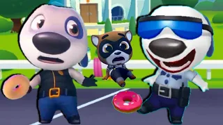 Talking Tom Gold Run vs Talking Tom Splash Force Deputy Hank vs Officer Hank vs Raccoon GAMEPLAY