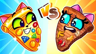 💎 Rich VS Poor Pizza 🍕|| Yummy Kids Cartoons and Nursery Rhymes by Purr-Purr Tails 🐾