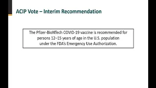 May 12, 2021 ACIP Meeting - Discussion and Vote