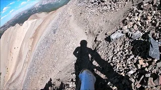 A real Cliff Hanger of a trail - dirt biking - Taylor Park, Colorado