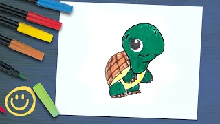 HOW TO DRAW A FUNNY TURTLE | КАК НАРИСОВАТЬ  ЧЕРЕПАШКУ